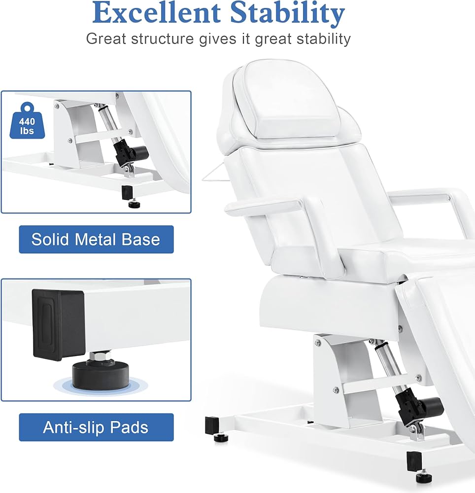 Derma Chair with 3 Motors | Electric Adjustable PU Leather Chair for Dermatology, Cosmetology