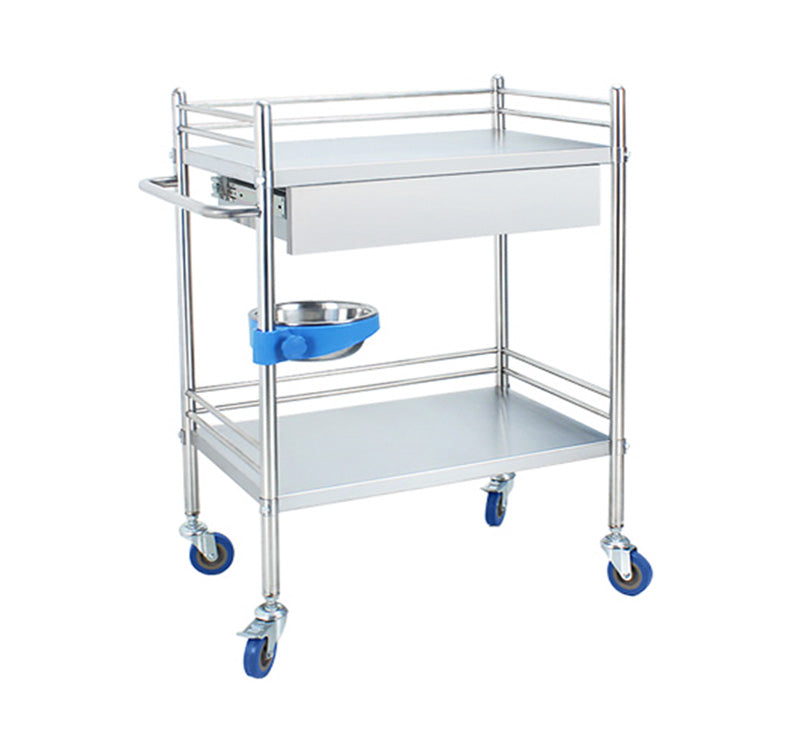 Instrument Trolley with Drawer – SS Hospital Equipment Cart
