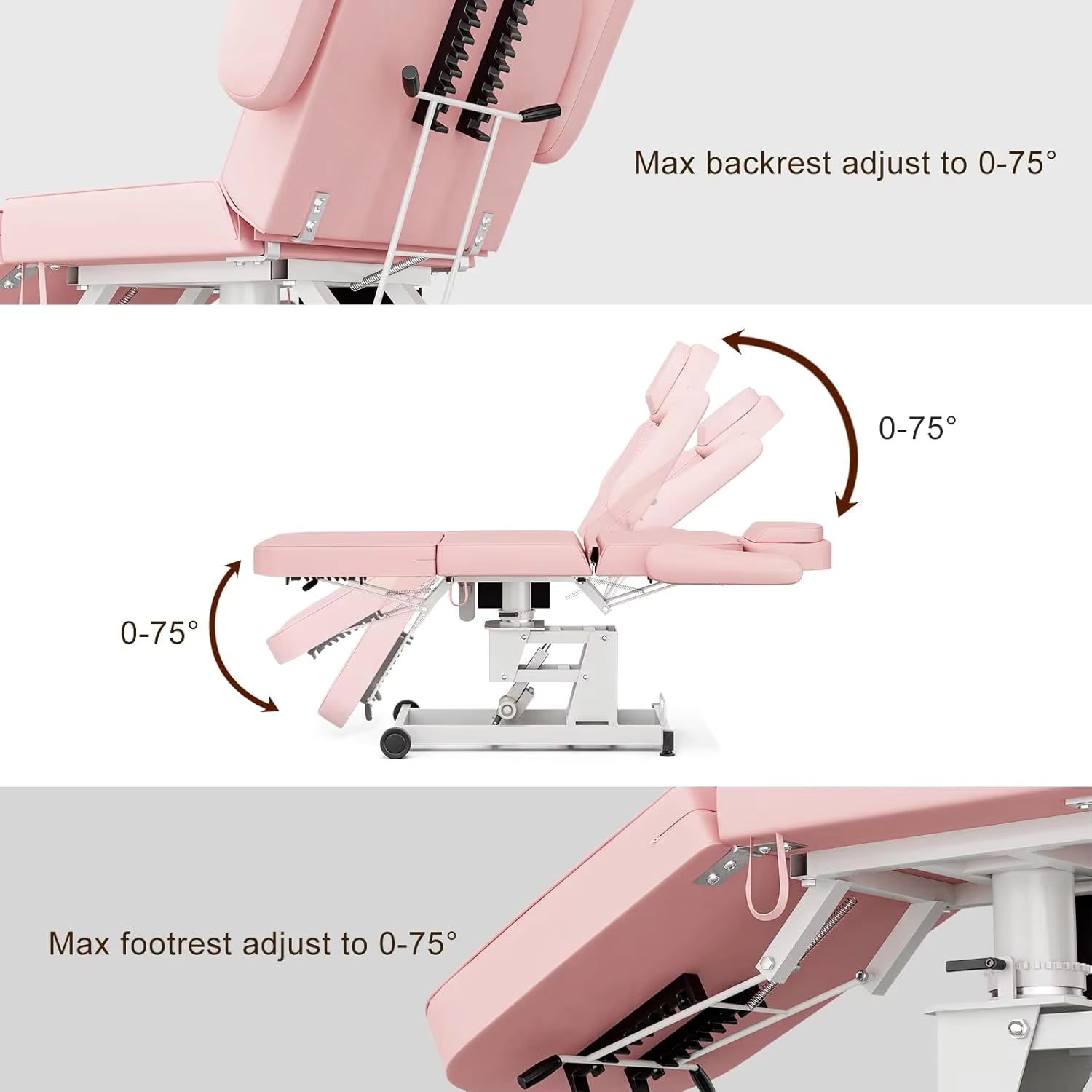 Semi electric derma chair with wheels