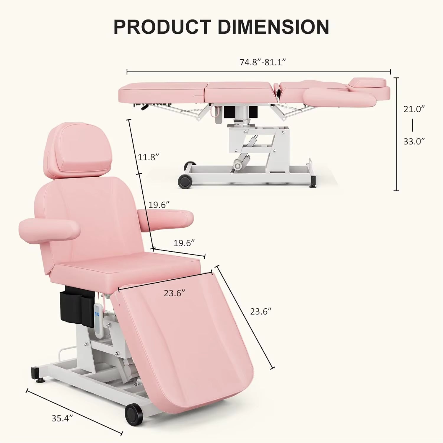 Semi electric derma chair with wheels