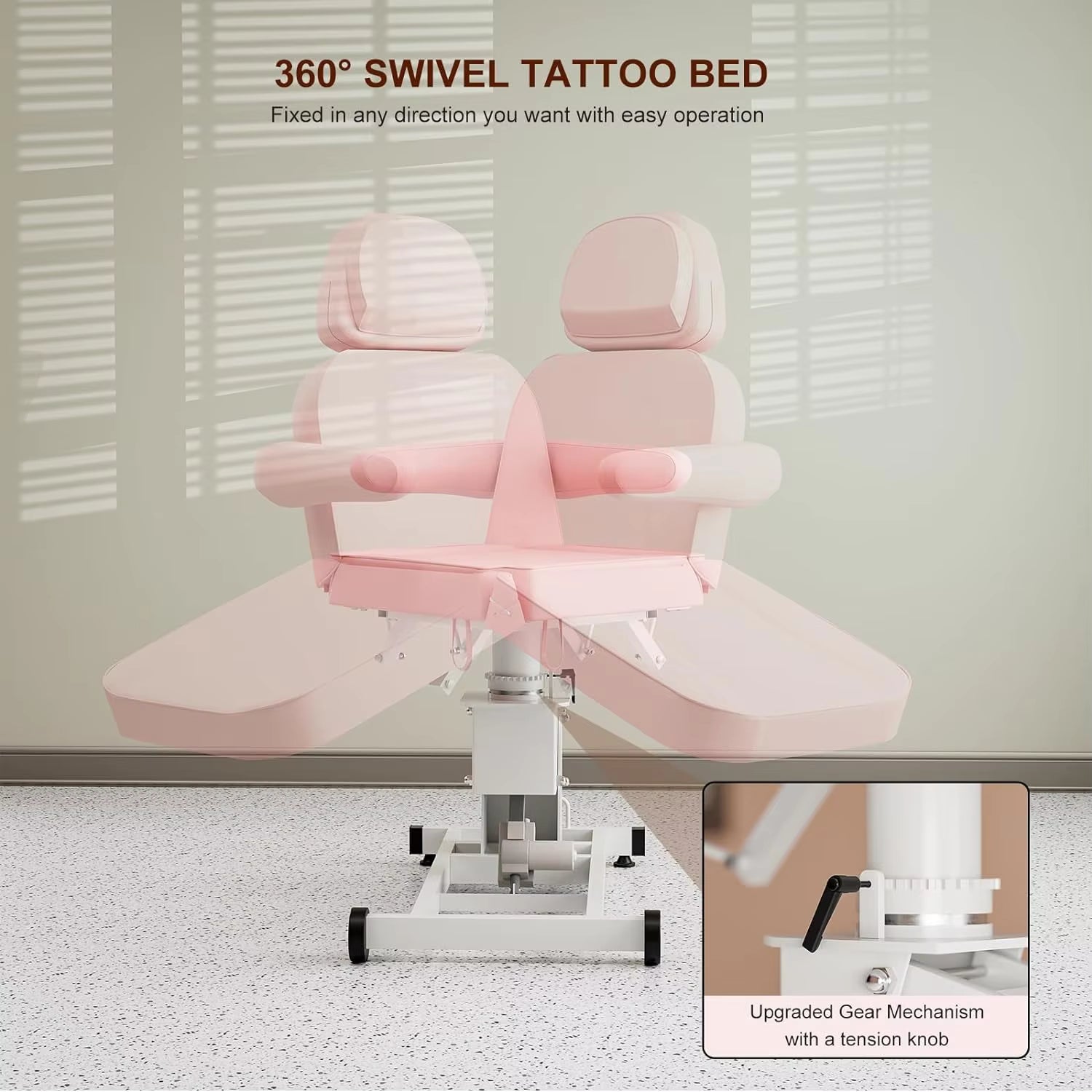 Semi electric derma chair with wheels