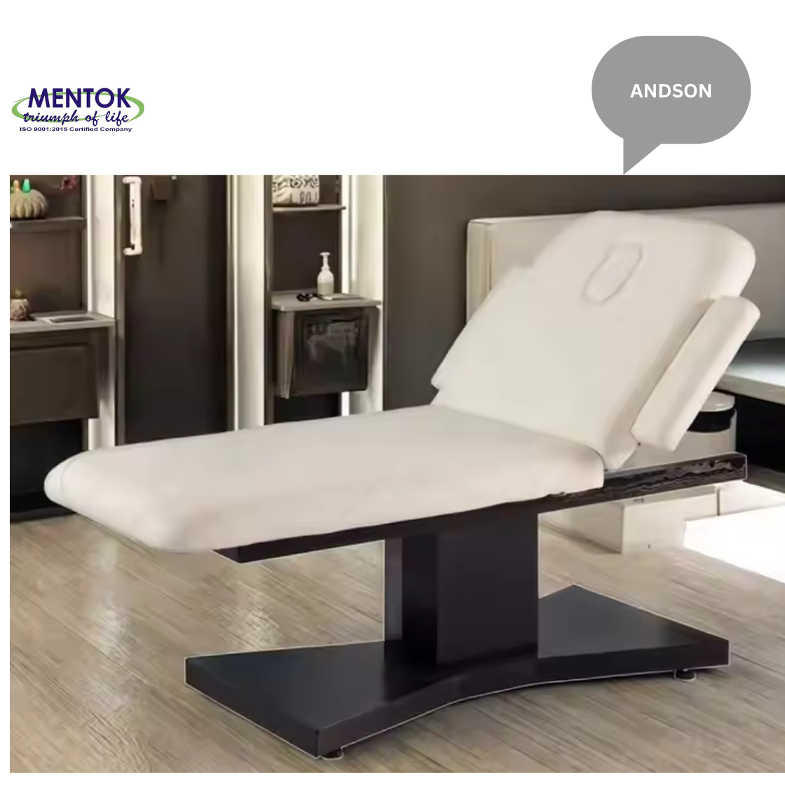 Motorized Derma Bed 2 Motors | Electric Adjustable PU Leather Bed for Dermatology, Cosmetology & Salon Use
